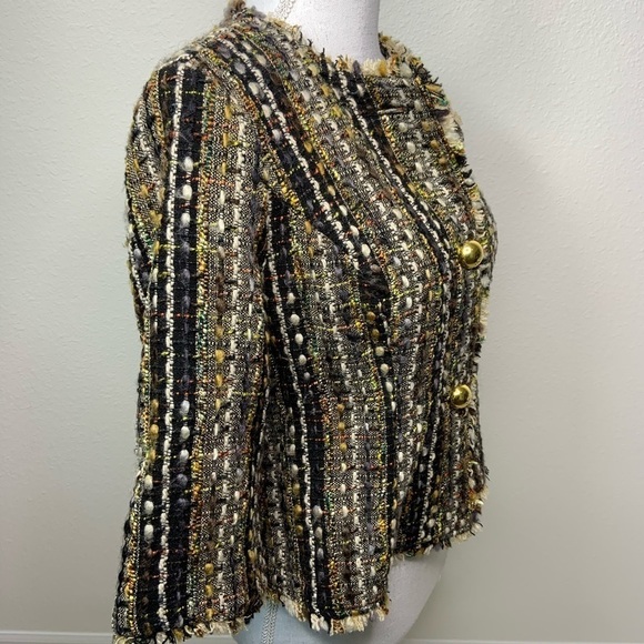 CAbi Cropped Fringed Jacket Small - Picture 2 of 7